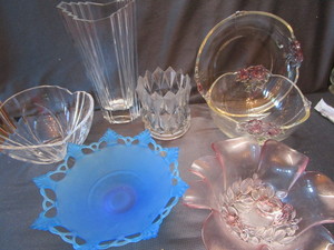 lot 277 image: Mikasa bowl & platter, blue frosted...