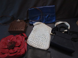 lot 288 image: Purses with leather flower, Coach w...