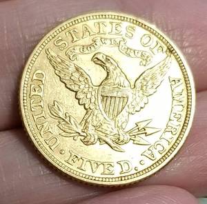 lot 06 image: 1880 US $5 GOLD LIBERTY AU