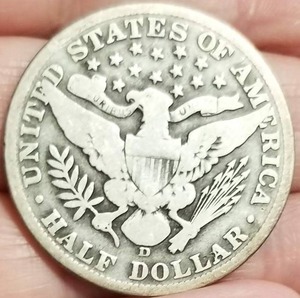 lot 15 image: 1912-D BARBER HALF DOLLAR