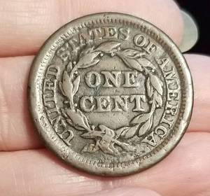lot 20 image: 1853 US BRAIDED HAIR LARGE CENT