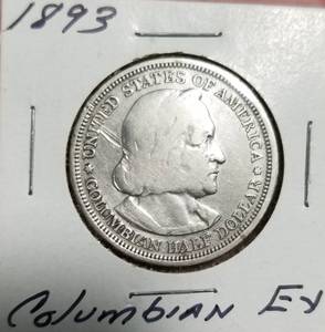 lot 27 image: 1893 CHICAGO WORLDS FAIR COLUMBIAN EXPO COMMEMORATIVE HALF DOLLAR