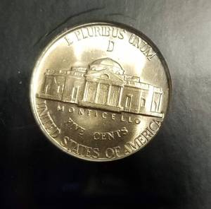 lot 34 image: 1943-D US WWII WARTIME SILVER NICKEL BU-UNC