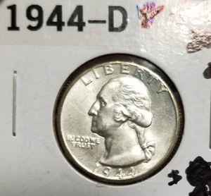 lot 38 image: 1944-D WASHINGTON QUARTER BU-UNC
