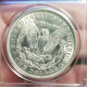 lot 29-A image: 1921 MORGAN SILVER DOLLAR UNC CLEANED