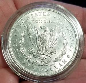 lot 04-A image: 1896 MORGAN SILVER DOLLAR UNC IN AIRTITE