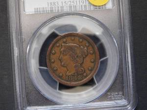 1848 Large Cent PCGS F15 Price Guide $40.00