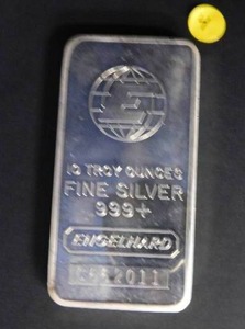 Ten Ounce .999 Engelhard Silver Bar Serial # C662011