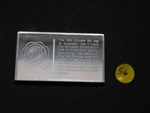 1924 Chrysler Six  2.08 Ounces Silver Bar