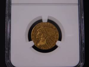 1915 $5.00 Gold Indian Head Coin  AU55  NGC Price Guide for an AU55 is $600