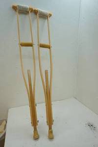 Wooden crutches