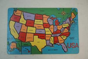 Wooden USA puzzle vintage