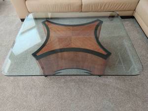 Glass top coffee table