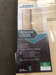 lot 2 image: 30 in. x 80 in. 6-Panel Pine Unfinished Premium Interior Closet Bi-fold Door by Veranda- open box not used - see pictures