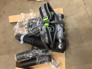 lot 8 image: EGO Power 145 mph 600 CFM 56 volt Battery Backpack Leaf Blower Kit (Battery & Charger NOT INCLUDED)- open box not used - see pictures