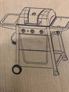 lot 11 image: 3-Burner 39,000-BTU Liquid Propane Gas Grill with Lidded Side Burner by Royal Gourmet- open box not used - see pictures