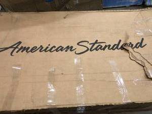 lot 15 image: New Salem 60 in. Right Hand Drain Rectangular Apron Front Bathtub in White by American Standard- open box not used - see pictures