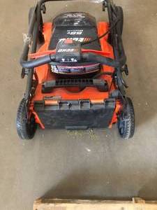 lot 28 image: 21 in. 58-Volt Brushless Lithium-Ion Cordless Battery Walk Behind Push Lawn Mower -  BatteryCharger and bag  NOT  INCLUDED by ECHO- customer return - see pictures