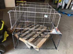 lot 35 image: Mixed lot of metal wire shelving unit - Mixed conditions - see pictures