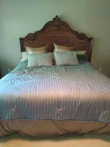 lot 34 image: Stearns And Fosters King Size Mattress And Box spring With Frame