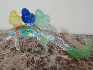lot 5 image: Signed Murano Glass Birds Sculpture