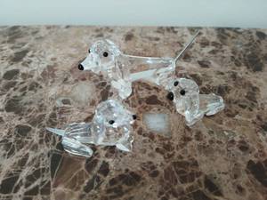 lot 22 image: Three Swarovski Crystal Dog Figurines