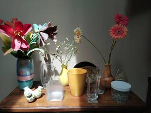 lot 69 image: Large Collection of Pottery and Glass Vases