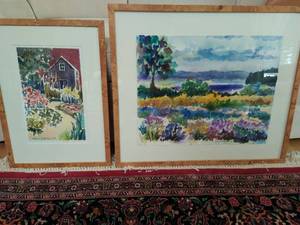 lot 132 image: Two Katharine Monstream Framed Watercolor Artwork