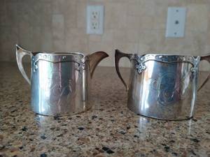 lot 346 image: Sterling Silver Creamer And Sugar Set