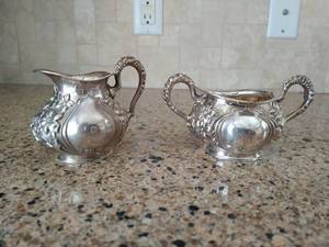 lot 347 image: Sterling Silver Creamer And Sugar Set
