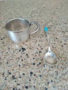 lot 350 image: MFH Sterling Silver Cup And Sterling Silver Spoon