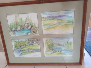 lot 243 image: Four Part Watercolor by Finch