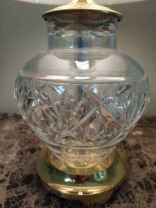 lot 127 image: Small Waterford Crystal Table Lamp with Brass Base