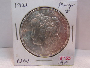 lot 7 image: 1921 Morgan Silver Dollar