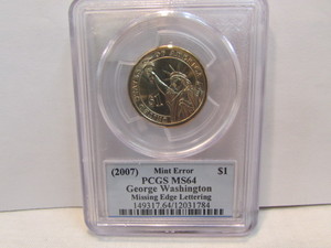 lot 13 image: 2007 George Washington Dollar Coin
