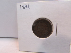 lot 19 image: 1891 Indian Head One Cent