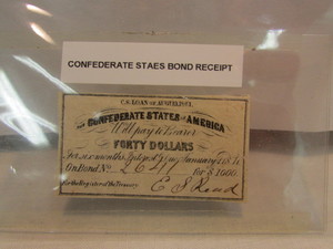 lot 75 image: Confederate Bond Receipt