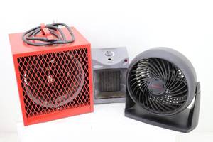 lot 24 image: Marley 240V Electric Heater, 110V Heater & Fan