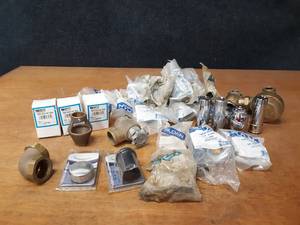 lot 1942 image: Large Lot of Watts and Sloan Repair Kits, Brass Fittings and More
