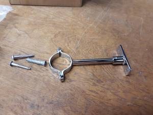 lot 1945 image: Lot of (25) Chrome Pipe Holders - Inside Diameter is about 1-12 and Overall Length is about 6