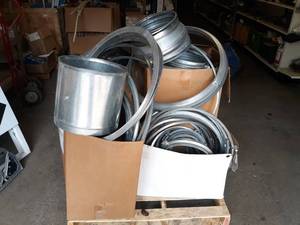 lot 1962 image: PALLET LOT - Rings and Clamps for Spiral Duct and More - Sizes up to 24 Diameter