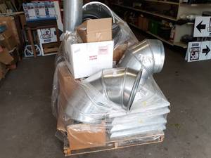 lot 1961 image: PALLET LOT - Assorted Duct Work - Steel & Aluminum 4 up to 16