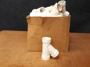 lot 2008 image: Lot of (40) 1-12 Sch40 PVC Wye Pipe Fittings