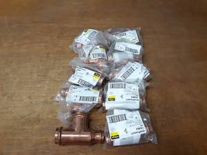 lot 2051 image: VIEGA ProPress Copper Fittings - (10) 1-12 x 1 x 1-12 Tees