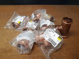 lot 2066 image: VIEGA ProPress Copper Fittings - (8) 2 x 2 x 1-14 Reducing Tees