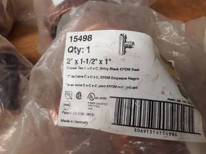 lot 2067 image: VIEGA ProPress Copper Fittings - (5) 2 x 1-12 x 1 Reducing Tees