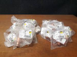 lot 2082 image: VIEGA ProPress Copper Fittings - (10) 1-14 x 1-14 x 34, (15) 1-14 x 1 x 34 Reducing Tees