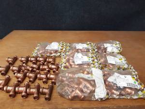 lot 2087 image: VIEGA ProPress Copper Fittings - (90) 12 x 12 x 34 Reducing Tees