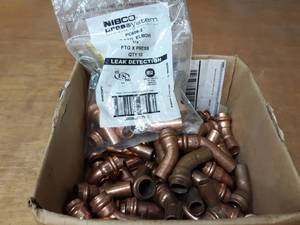 lot 2102 image: NIBCO & VIEGA PressSystem Copper Fittings - (65) 12 45° Street Elbows (FTG x Press)