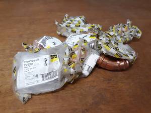 lot 2111 image: VIEGA ProPress Copper Fittings -  (10) 1-14 45° Elbows